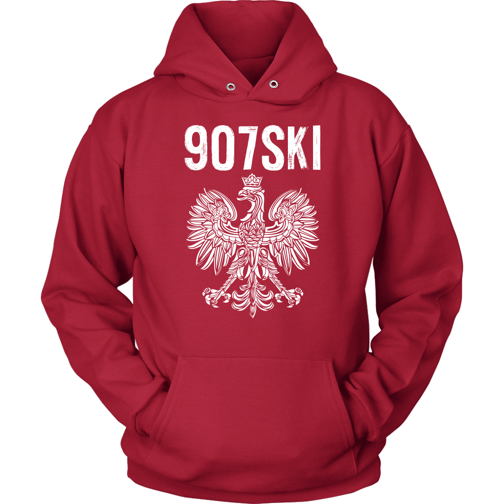 Alaska - 907 Area Code - Polish Pride T-shirt teelaunch Unisex Hoodie Red S