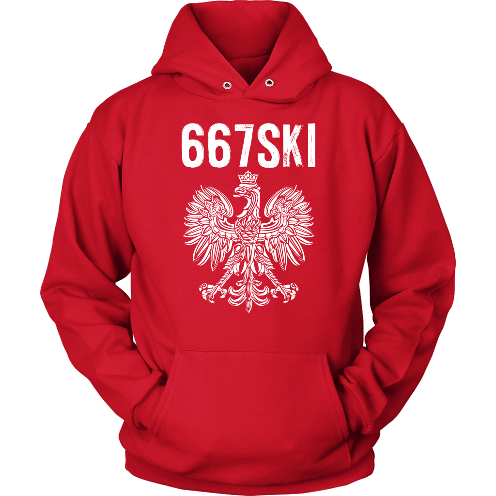 Maryland Area Code 667 Polish Pride T-shirt teelaunch Unisex Hoodie Red S