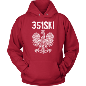Lowell Massachusetts Area Code 351 - Unisex Hoodie / Red / S - Polish Shirt Store