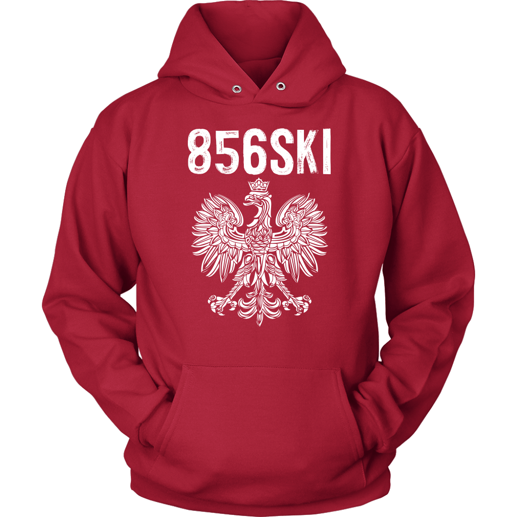 856SKI New Jersey Polish Pride - Area Code 856 T-shirt teelaunch Unisex Hoodie Red S