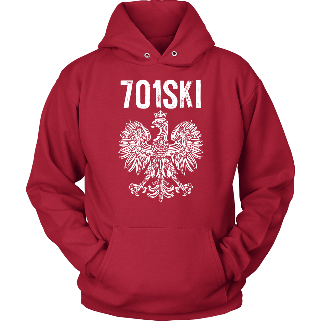 North Dakota - 701 Area Code - Polish Pride T-shirt teelaunch Unisex Hoodie Red S