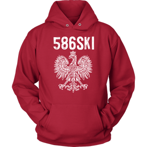 586SKI Warren Michigan Polish Pride - Unisex Hoodie / Red / S - Polish Shirt Store