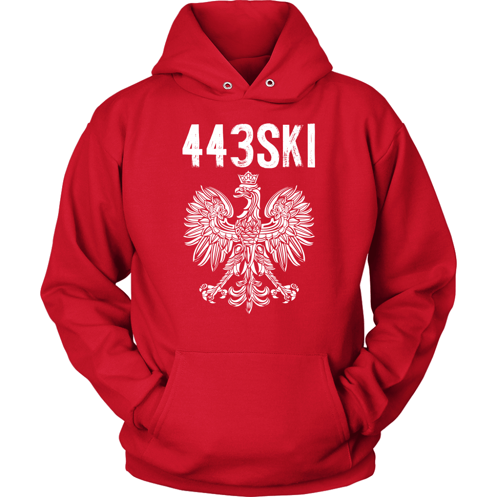 Maryland Area Code 443 Polish Pride T-shirt teelaunch Unisex Hoodie Red S