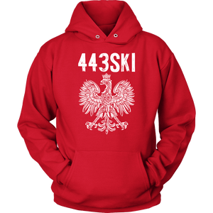 Maryland Area Code 443 Polish Pride - Unisex Hoodie / Red / S - Polish Shirt Store
