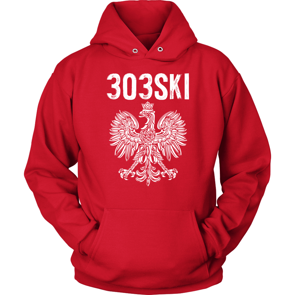 303SKI Denver Colorado Polish Pride T-shirt teelaunch Unisex Hoodie Red S