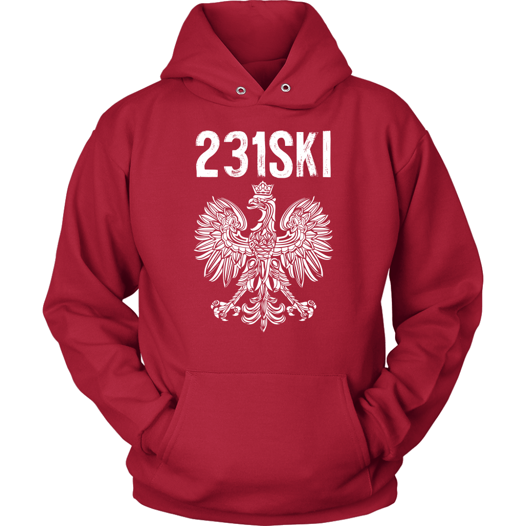 Michigan Polish Pride - 231 Area Code T-shirt teelaunch Unisex Hoodie Red S