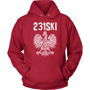 Michigan Polish Pride - 231 Area Code - Unisex Hoodie / Red / S - Polish Shirt Store