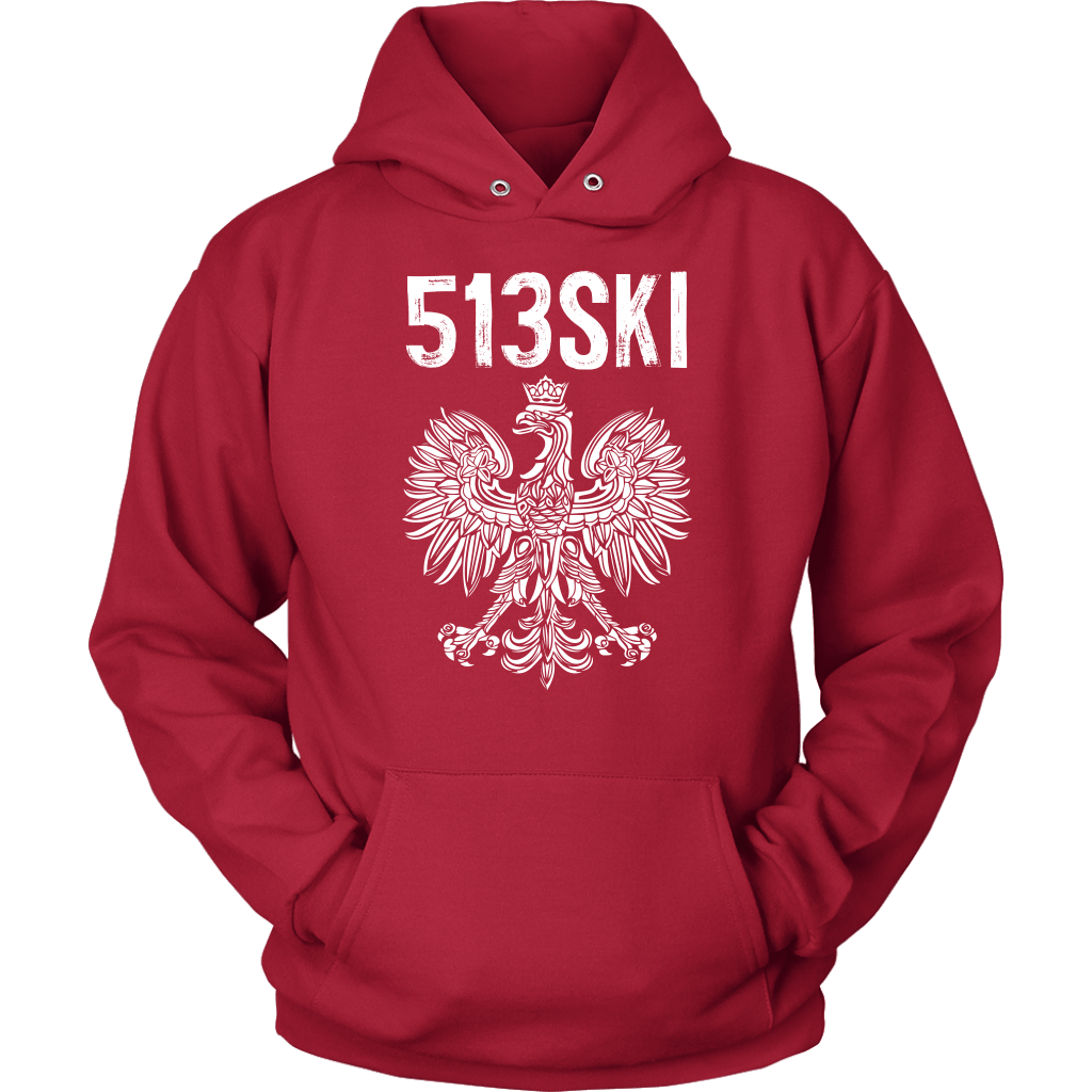 Cincinnati Ohio - 513 Area Code - Polish Pride T-shirt teelaunch Unisex Hoodie Red S