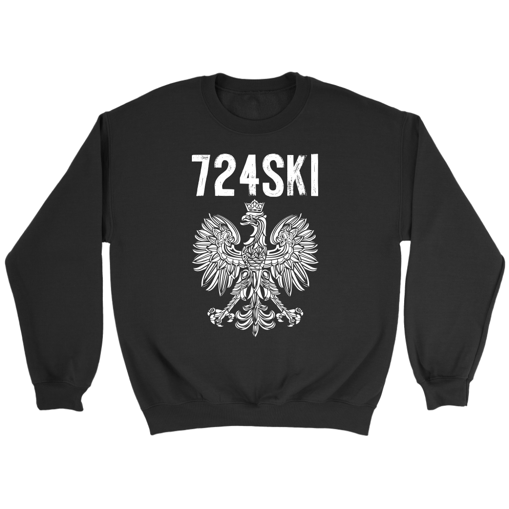 724SKI Pennsylvania Polish Pride T-shirt teelaunch Crewneck Sweatshirt Black S