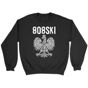 808SKI Hawaii Polish Pride - Crewneck Sweatshirt / Black / S - Polish Shirt Store