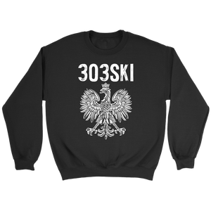 303SKI Denver Colorado Polish Pride - Crewneck Sweatshirt / Black / S - Polish Shirt Store