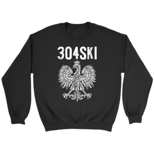 West Virginia - 304 Area Code - Crewneck Sweatshirt / Black / S - Polish Shirt Store