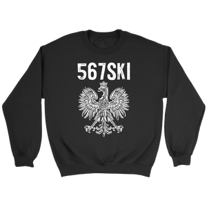 Toledo Ohio - 567 Area Code - Polish Pride - Crewneck Sweatshirt / Black / S - Polish Shirt Store
