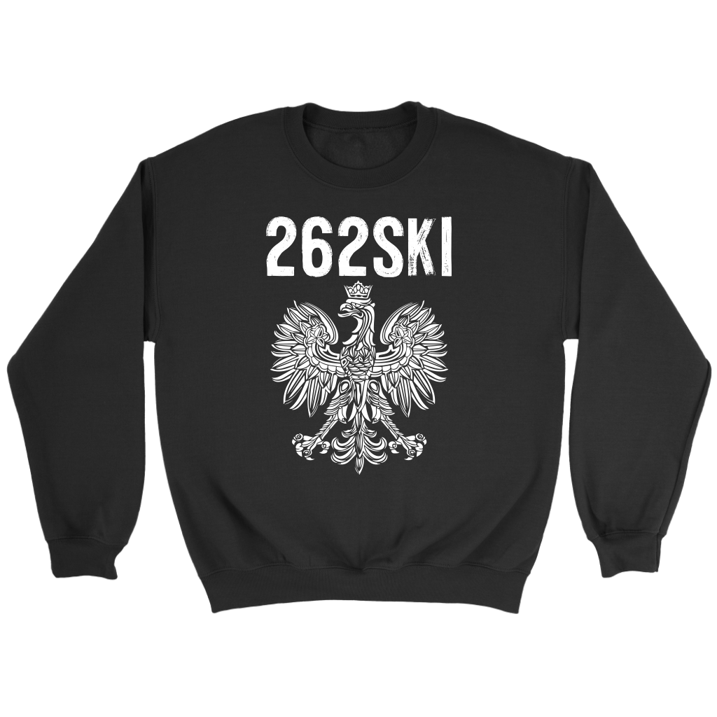 Wisconsin Polish Pride - 262 Area Code T-shirt teelaunch Crewneck Sweatshirt Black S