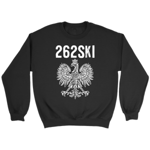Wisconsin Polish Pride - 262 Area Code - Crewneck Sweatshirt / Black / S - Polish Shirt Store