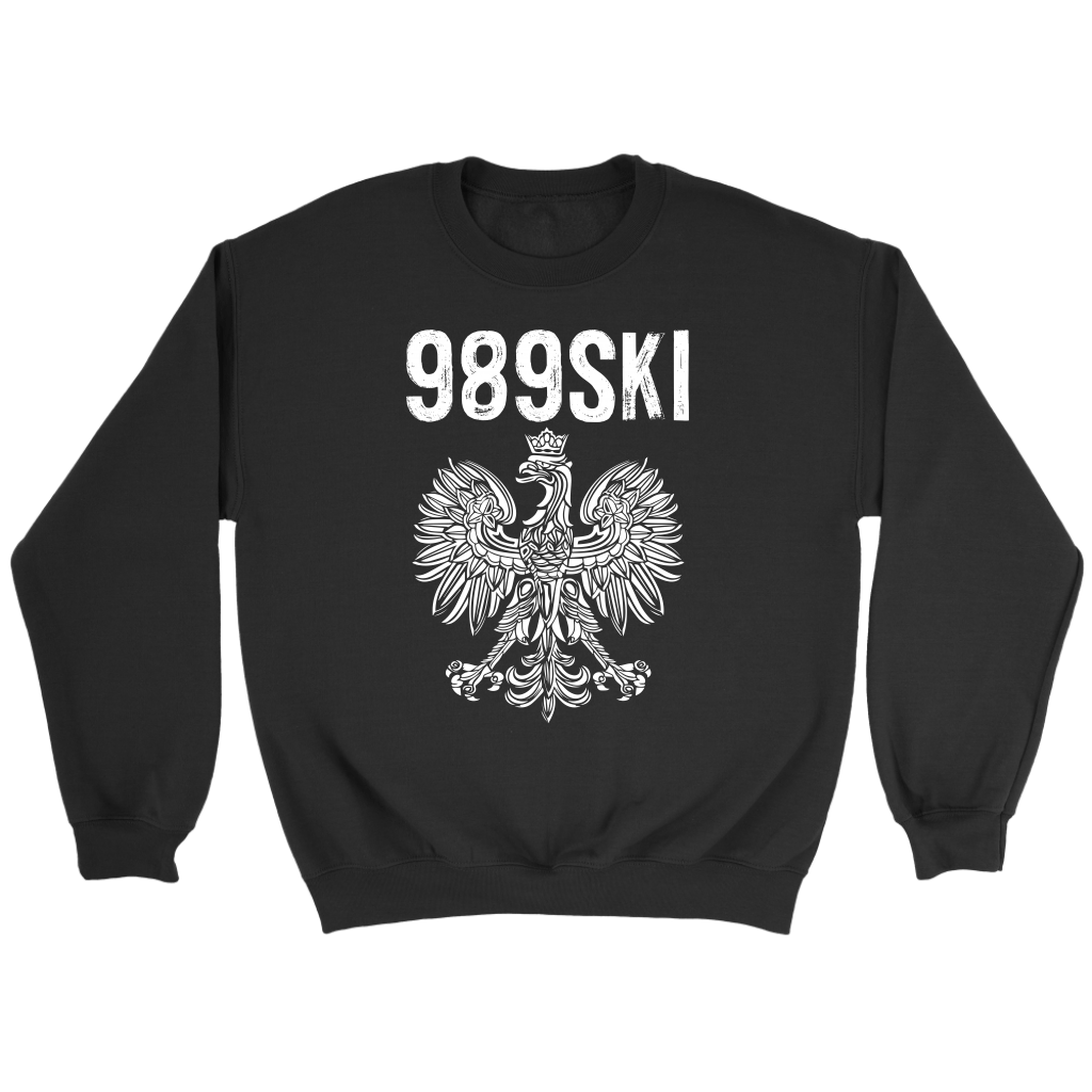 989SKI Saginaw Michigan, Polish Pride T-shirt teelaunch Crewneck Sweatshirt Black S