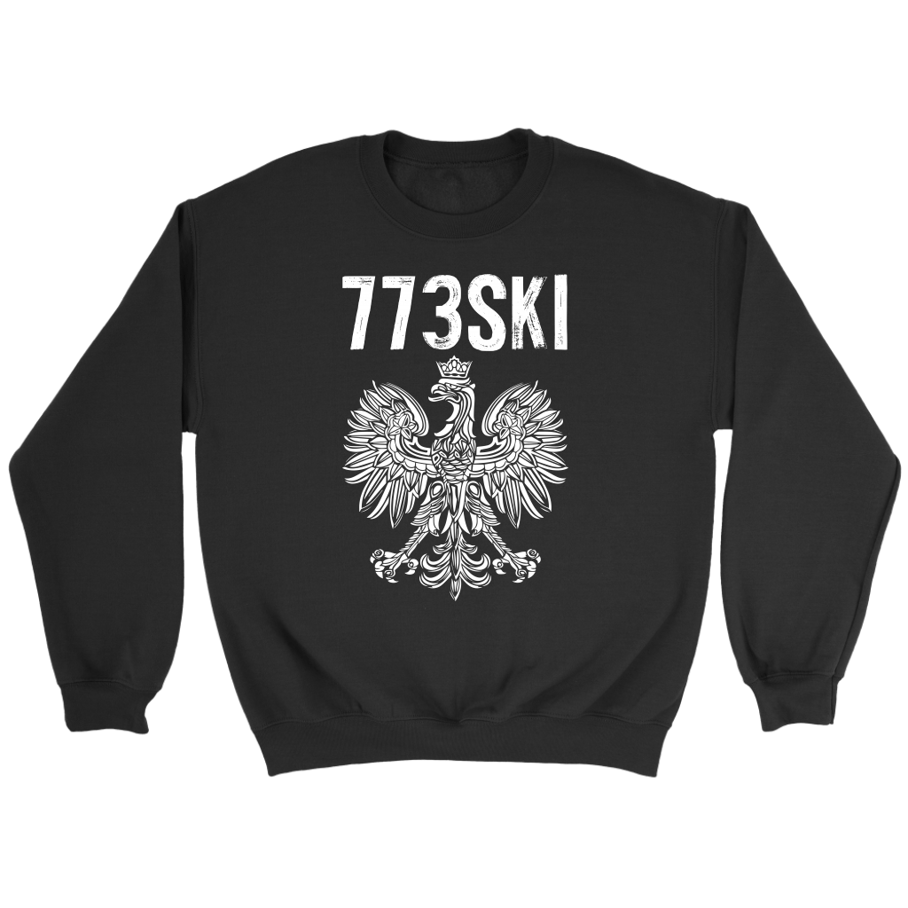 773SKI Chicago Polish Pride T-shirt teelaunch Crewneck Sweatshirt Black S