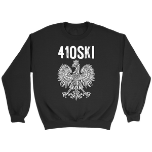 Maryland Area Code 410 Polish Pride - Crewneck Sweatshirt / Black / S - Polish Shirt Store