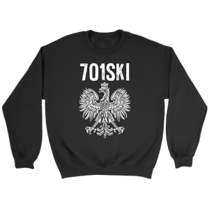 North Dakota - 701 Area Code - Polish Pride - Crewneck Sweatshirt / Black / S - Polish Shirt Store
