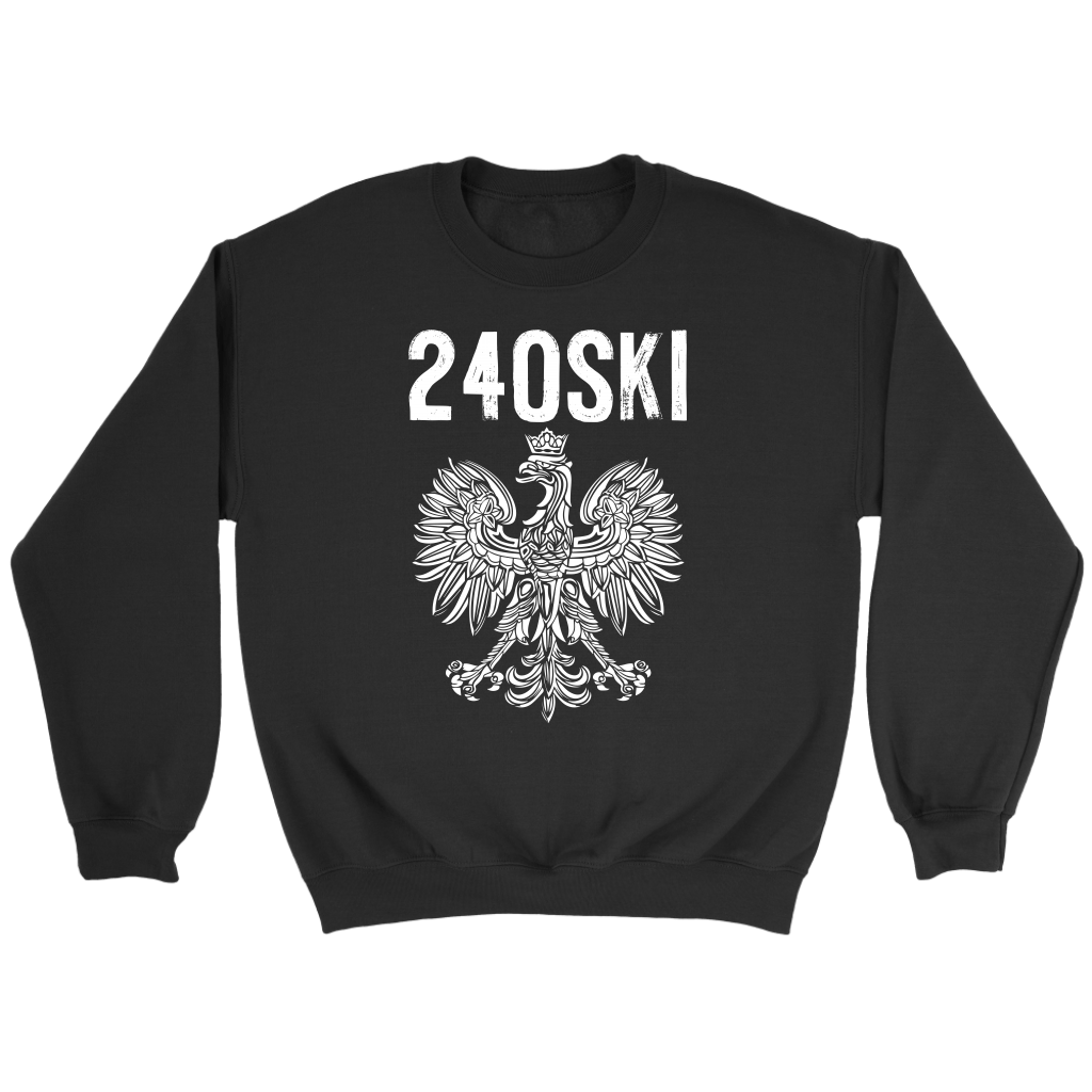 Maryland Area Code 240 Polish Pride T-shirt teelaunch Crewneck Sweatshirt Black S