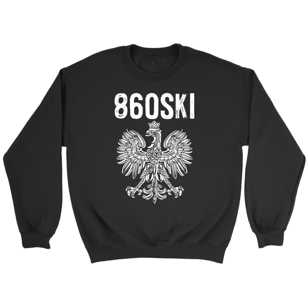 Hartford Connecticut - 860 Area Code - Polish Pride T-shirt teelaunch Crewneck Sweatshirt Black S