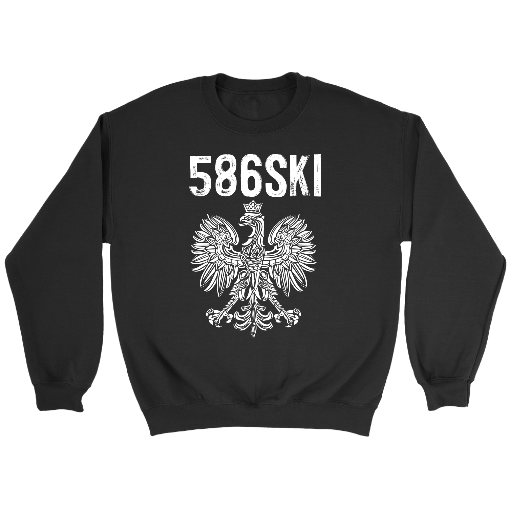 586SKI Warren Michigan Polish Pride T-shirt teelaunch Crewneck Sweatshirt Black S