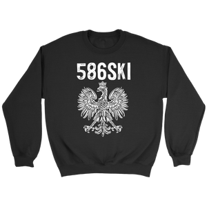 586SKI Warren Michigan Polish Pride - Crewneck Sweatshirt / Black / S - Polish Shirt Store