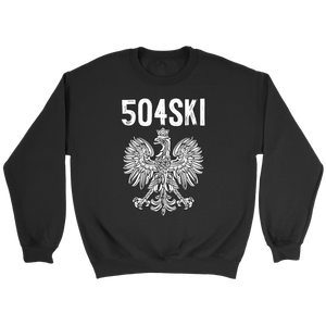 504SKI Louisiana Polish Pride - Crewneck Sweatshirt / Black / S - Polish Shirt Store