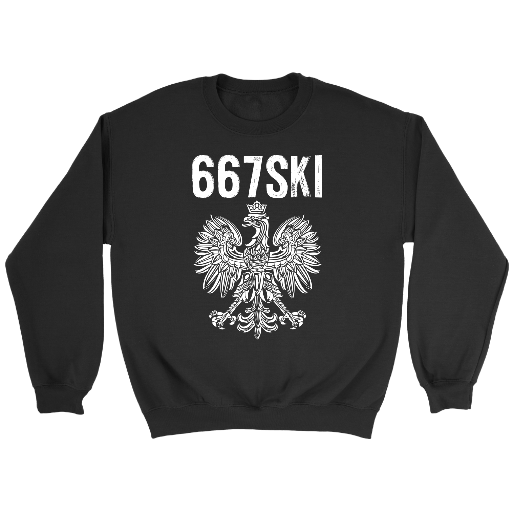Maryland Area Code 667 Polish Pride T-shirt teelaunch Crewneck Sweatshirt Black S
