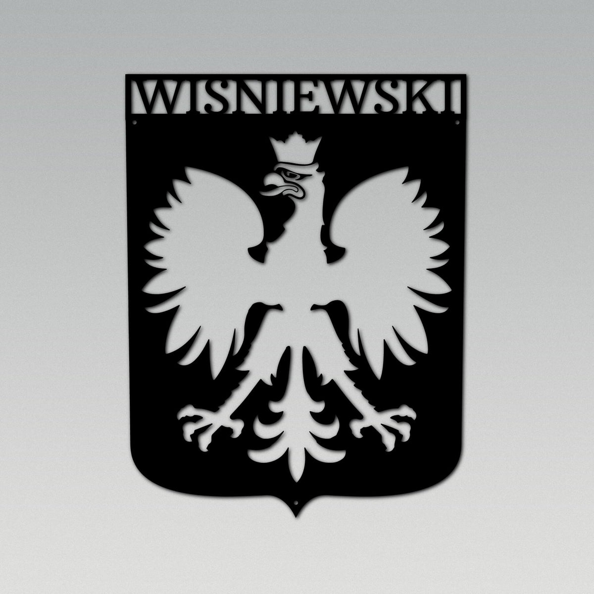 Polish Eagle Monogram Steel Sign Custom My Easy Monogram Black 12&quot; 