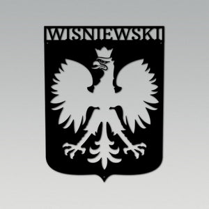 Polish Eagle Monogram Steel Sign - Black / 12" - Polish Shirt Store