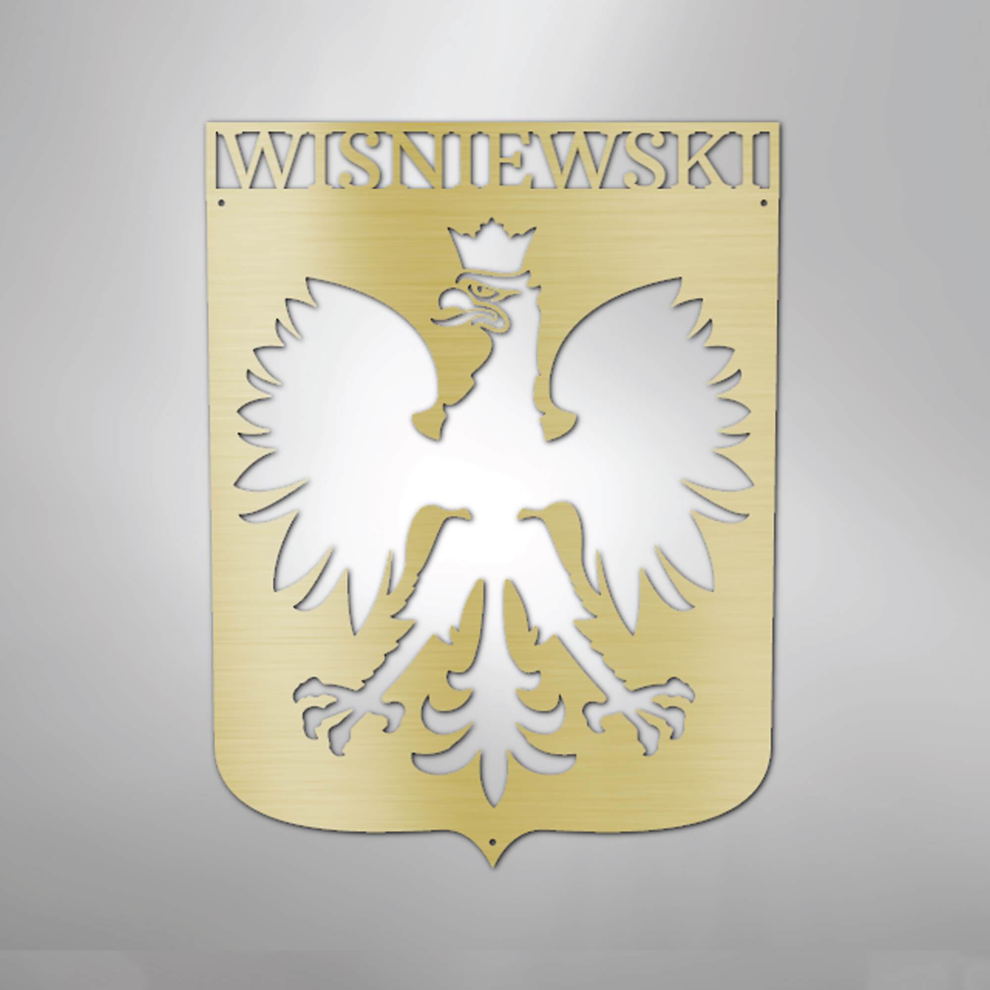 Polish Eagle Monogram Steel Sign Custom My Easy Monogram Gold 12" 