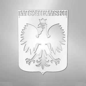 Polish Eagle Monogram Steel Sign - White / 12" - Polish Shirt Store